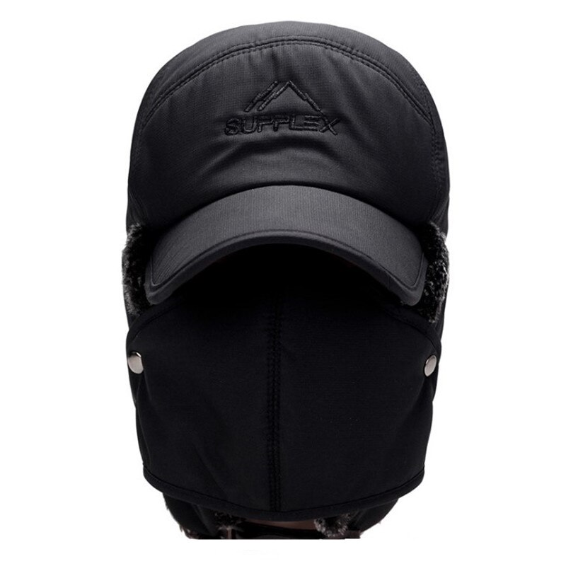 Xdanqinx vinter varme hue til kvinder bomberhatte med maske plus fnug tykke øreværn til mænd hat allround varm hætte unisex ski cap
