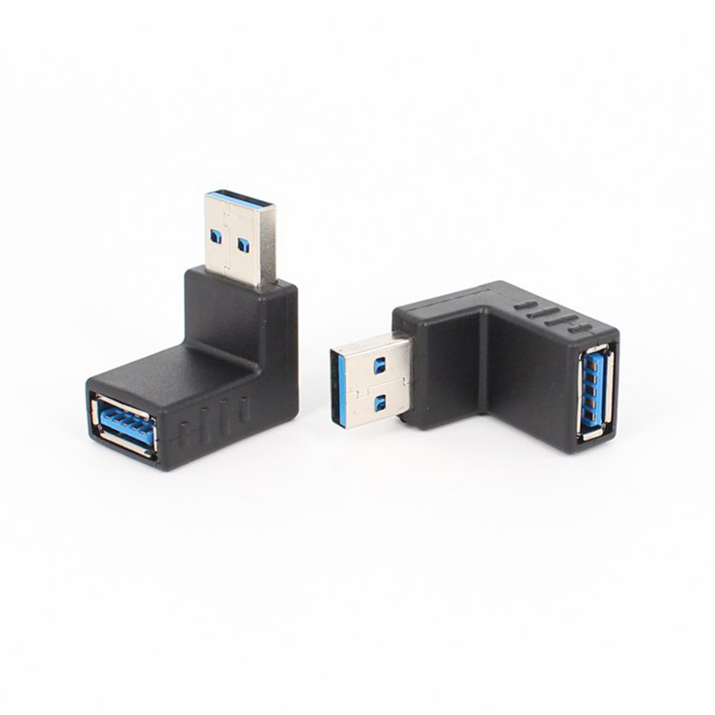 USB 3.0 90 Degree Adapter, Online and Offline, Left and Right Elbow, 90 Degree, L-shaped Right Angle, USB Port, Male To Fema
