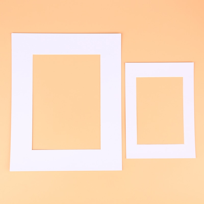 6 st/parti vita fotomattor rektangel/ovala papper fästen unik texturerad yta för 7/10 tums bildramar passe-partouts