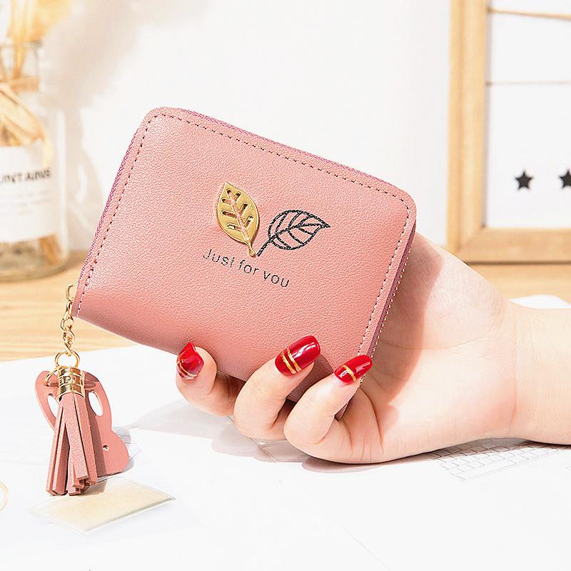 Frauen Kleine Brieftasche Pu Leder Geldbörse Kurze Walets Für Damen Münze Tasche Kupplung Tasche Minimalistischen Brieftasche Cartera De Mujer: lotus