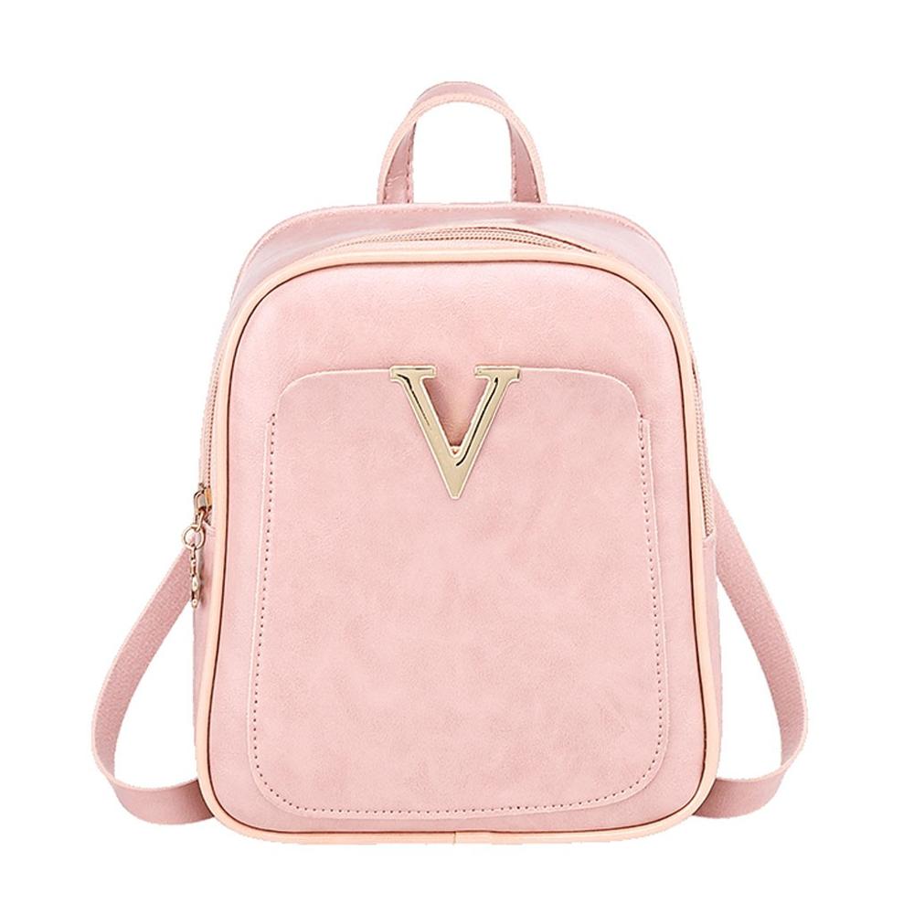 Kleine rucksack frauen leder Schulter Tasche Multi-Funktion mini rucksäcke weibliche Schule Mädchen bagpack tasche für teenager grils: Rosa