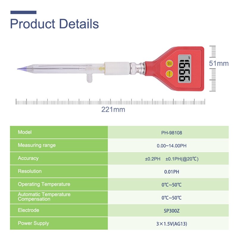 Ph Meter Digitale Zuurgraad Meter Ph Tester Bodem Meter Tester Voor Planten Bloem Groente Zuurgraad Vocht Ph Meting