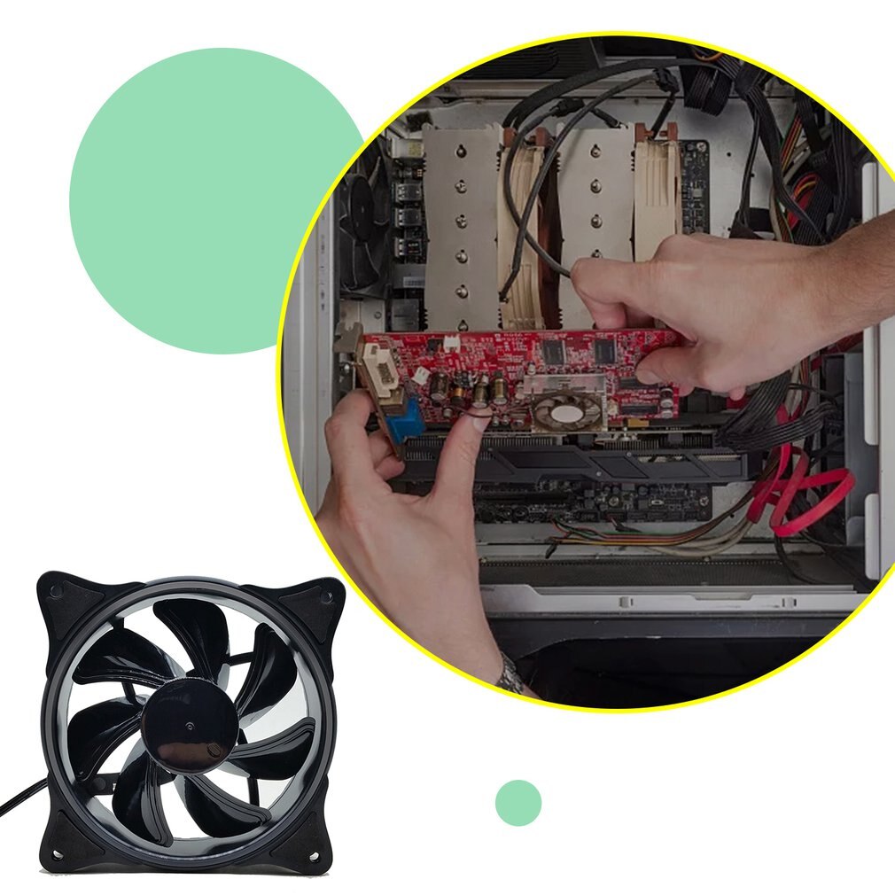 Computer PC Desktop Fan Cooler Three-Aperture Chassis 12cm Silent Fan 12V Power Supply Cooling Fan PC Accessories