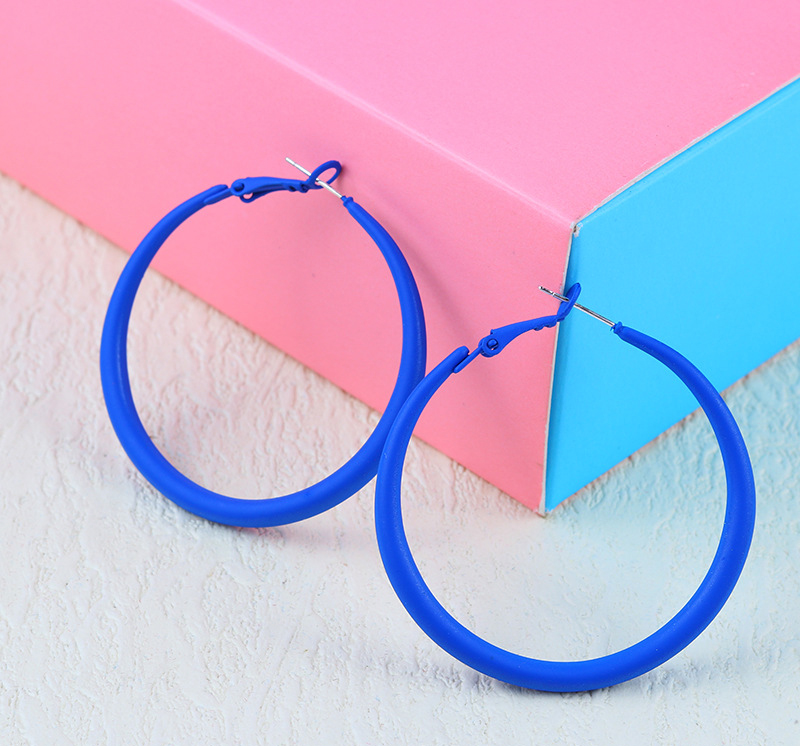 Summer Colorful Neon Hoop Earrings Pink Blue Green Yellow Large Circle Earrings for Women Girl Rock Punk Jewelry: Light Yellow Color