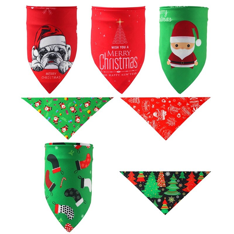Haustier Waschbar Schal Taschentücher Lätzchen Pflege Zubehör Weihnachten Hund Bandana