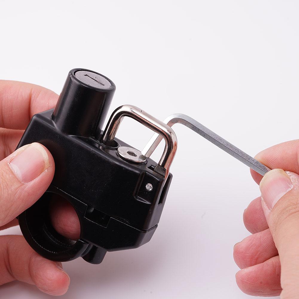 1 impostato gancio di bloccaggio per casco moto impermeabile antifurto blocco di sicurezza per casco manubrio portatile 20-28mm serratura universale