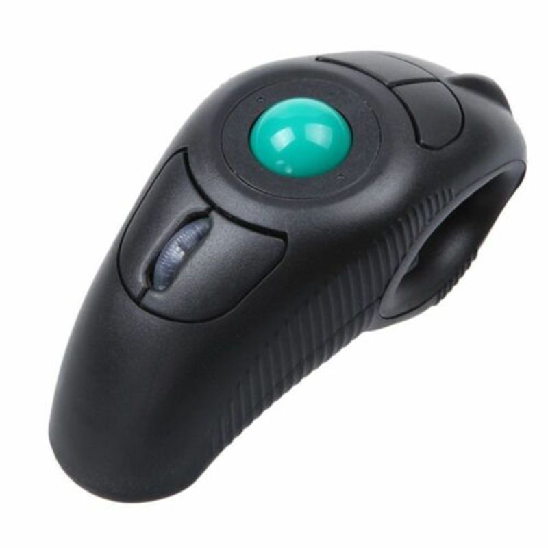 2.4G Wireless Trackball Mouse Mini Handheld Thumb-Controlled USB Air Mouse Mice for PC Laptop 10M Receiving Range: B-No laser