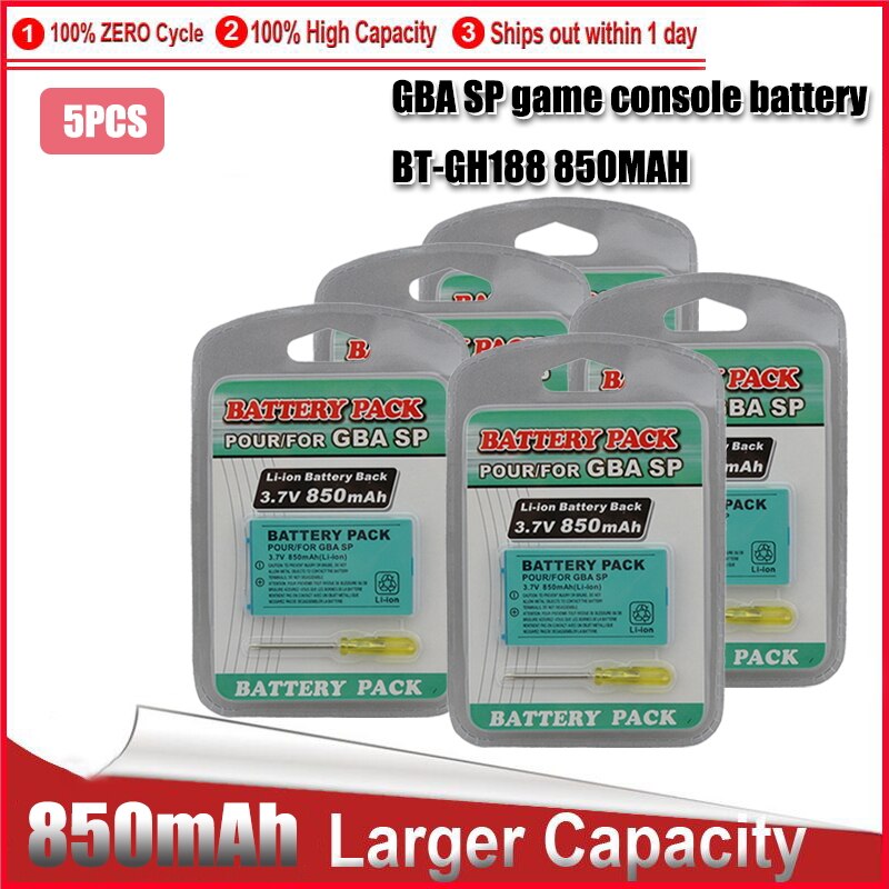 Batería de iones de litio recargable para Nintendo Gameboy Advance, 1-5 Uds., 3,7 v, 850mAh, Kit de herramientas: 5PCS
