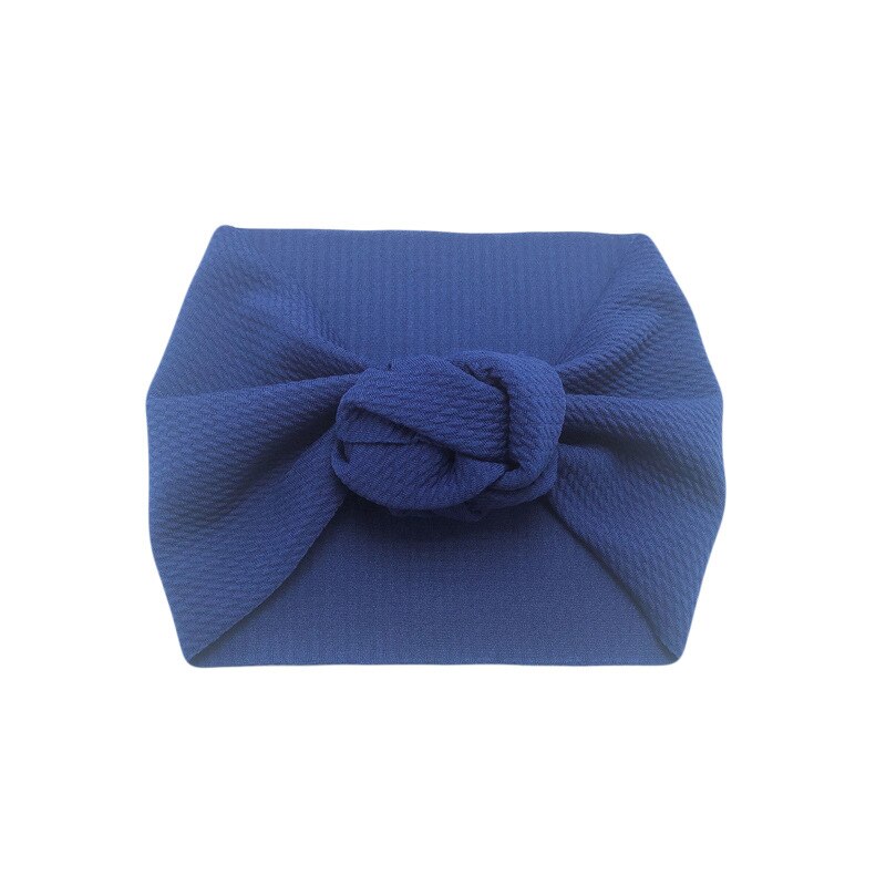 Grote Boog Knoop Headwrap Baby Hoofdband Top Knoop Hoofdbanden Over Sized Boog Haar Tulband Pasgeboren Head Band Girl Grote haarelastiekjes: Blauw