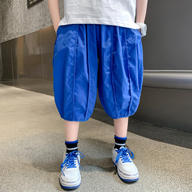 Pantalones bombachos cortos para niños de 5, 7, 9, 11, 13, 14 años, , verano, 2022: Azul / 9