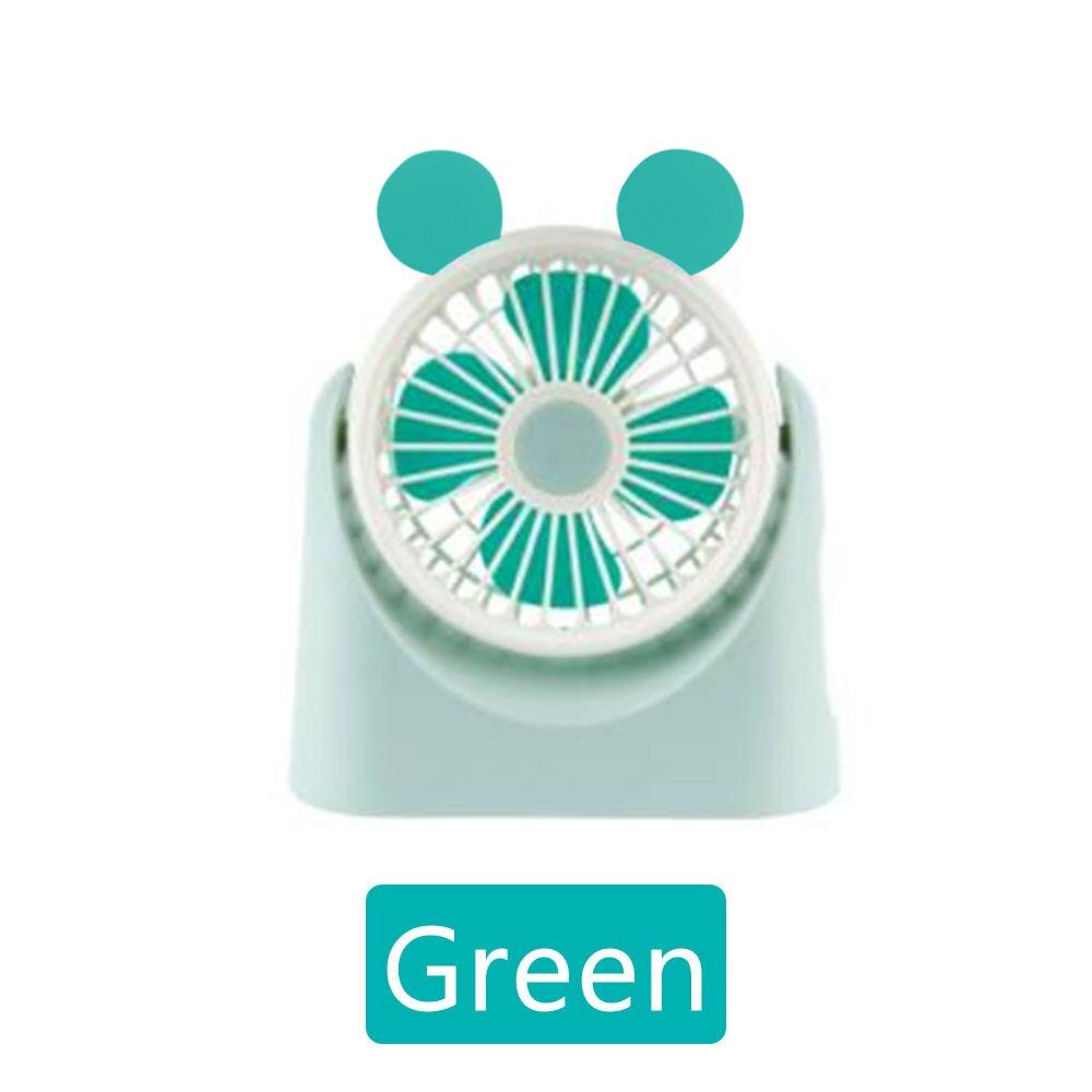 Abs + Pp + Tpr Leuke Draagbare Ventilator Pocket Fan Vouwen Ventilator Met Licht Zomer Usb Oplaadbare Outdoor: Green