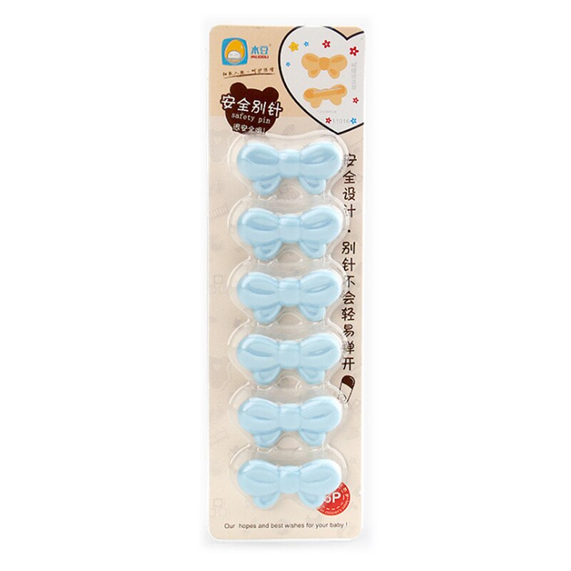Child Safety Pin Cartoon Cute Bear Love Butterfly Baby Slobber Towel Pin Baby Diapers Protective Equipment Set: blue butterfly
