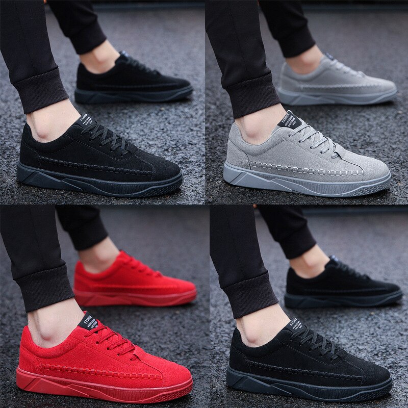 Flat Red Bottom Shoes Sneakers Men Leather Trainer Men's Suede Sneakers Summer Stylish Comfy Man Casual Shoes