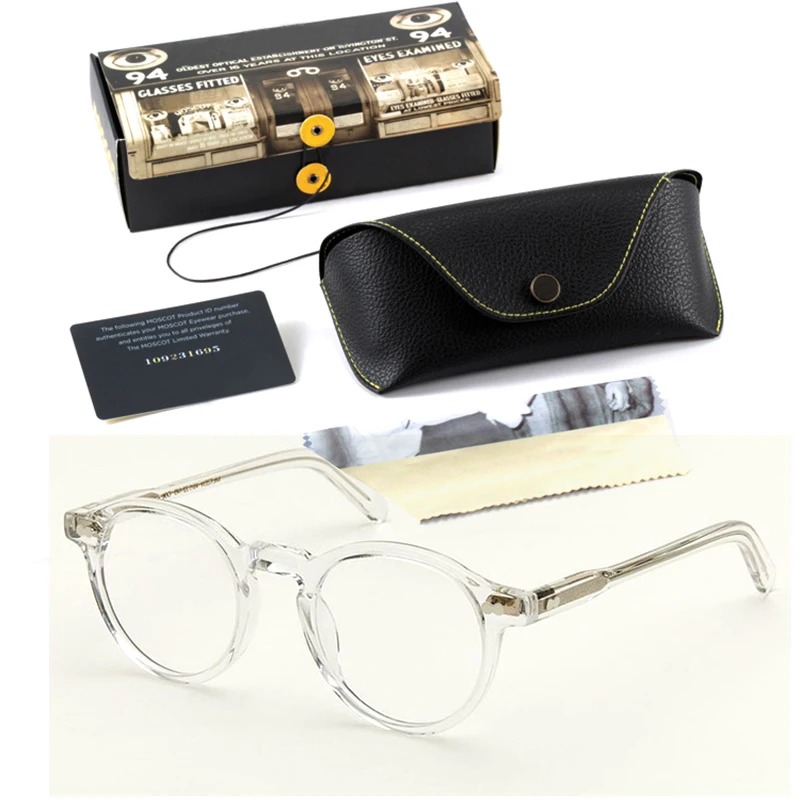 MILTZEN Lemtosh Eyeglasses Frames Women Johnny Depp Optical Glasses Frame Men Luxury Brand Vintage Acetate Computer Goggles: Silver