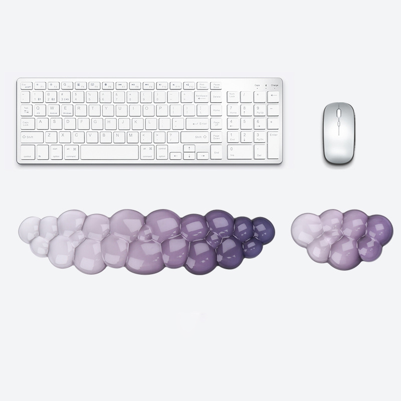 Ergonomische Siliconen Gel Polssteun Set voor Toetsenbord & Muis - Compatibel met 60%/68%/75% Toetsenborden: Khaki