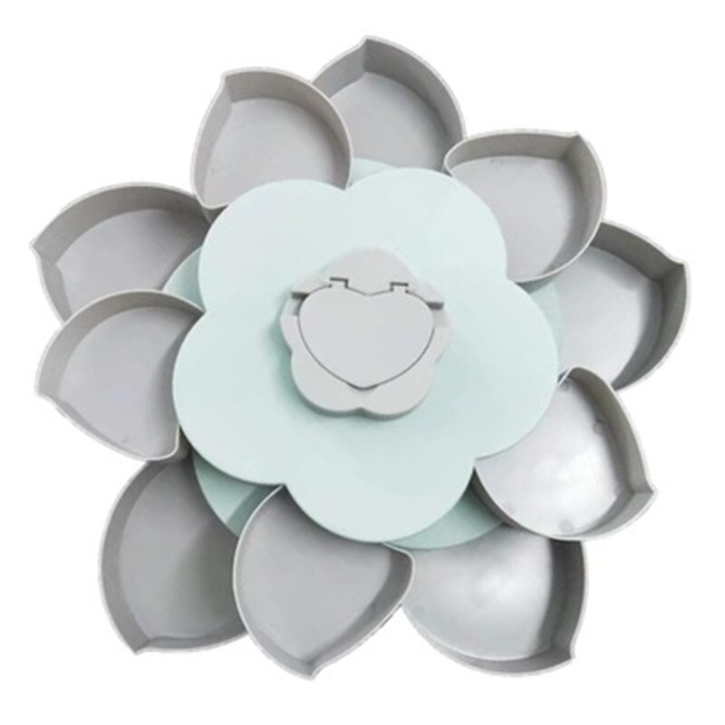 Boîte de rangement de bonbons à 2 couches | Compartiment rotatif multifonction en forme de pétale avec couvercle boîte à noix, organisateur de bonbons rotatif