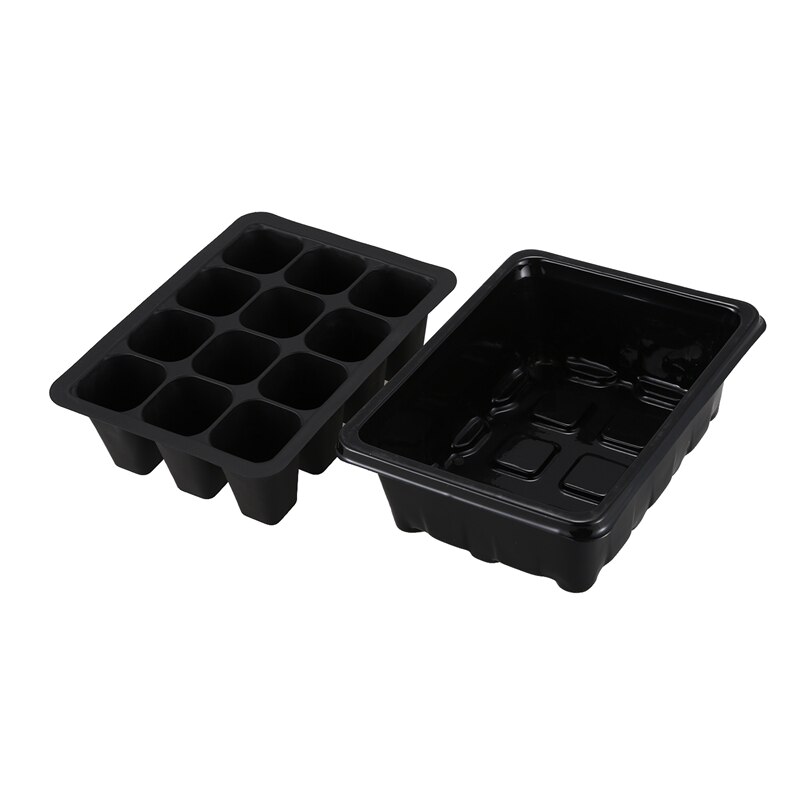 Kiembak zaadbak bloempot voor thuiskantoordecoratie kweekbak met , 12 gaten : 19 x15 x 11cm