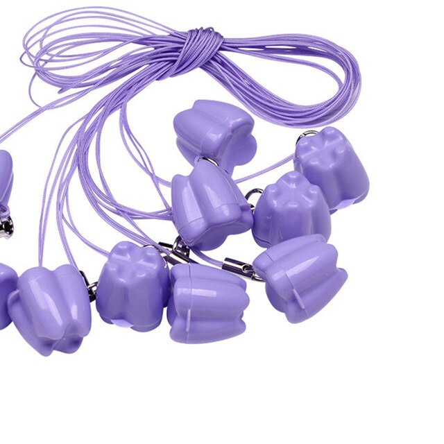 10Pcs Tooth Shape Kids Milk Teeth Storage Boxes Child Baby Deciduous Tooth Organizer Mini Plastic Container Small Box: Purple
