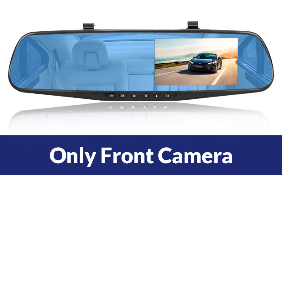 Dashcam 4.3 pouces 1080P IPS voiture DVR enregistreur de conduite rétroviseur double lentille enregistreur de voiture avant et arrière boîte noire: Black / Aucun