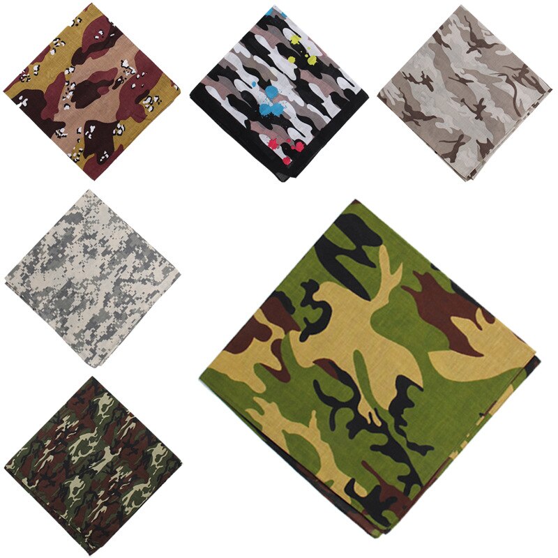 Camouflage Bandanas Cotton Headwear Women Scarves Headband Men Camping Mask Gaiters Braga Cuello Hiking Scarves
