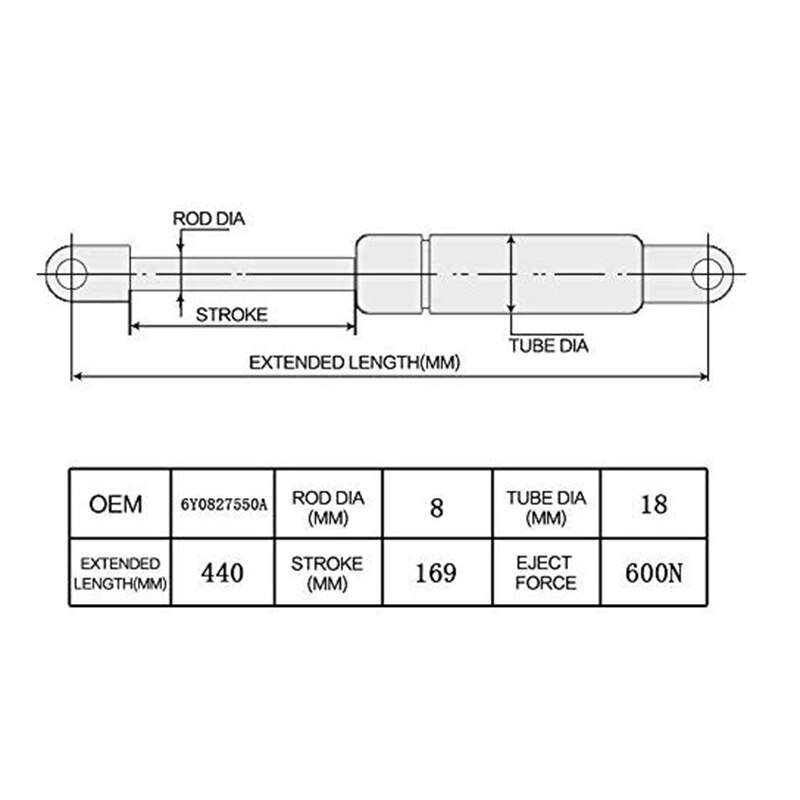 1 Pair Rear Trunk Tailgate Boot Gas Spring Shock Lift Struts Support Bar for Skoda Fabia MK1 Hatchback Combi 1999-2007 6Y0827550