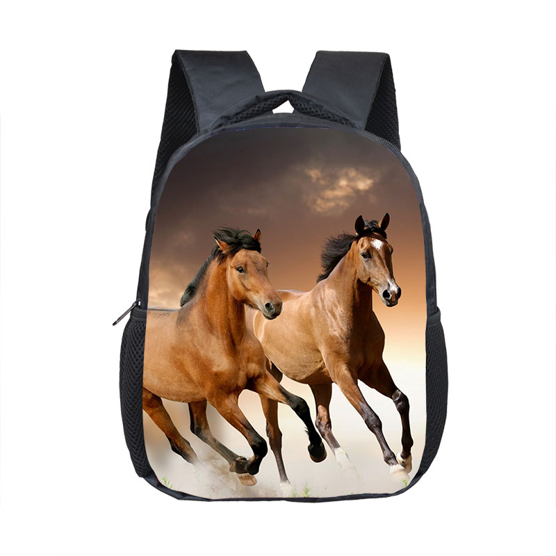 Krieg Pferd Rucksack Jungen Mädchen Kinder Schule Taschen Cartoon Pony Kindergarten Schule Rucksäcke Baby Kleinkind Tasche Kinder BookBag: 12JM29cw