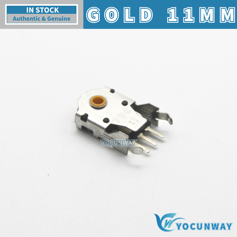 TTC 7-8-9-10-11-12-13-14-15-16mm Rotary Mouse Scroll Gold Wheel Encoder With 1.74mm Hole Mark,20-40g Force For PC Mouse: Gold