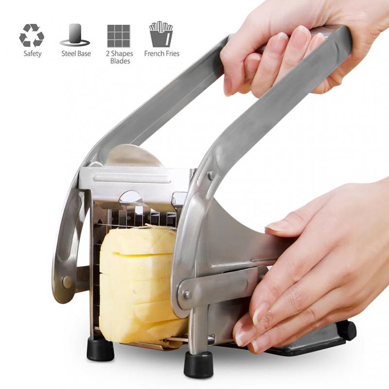 Edelstahl Französisch Frites Schneider Kartoffel Chips Streifen Schneiden Maschine Maker Slicer Chopper Dicer Home Küche Esszimmer Gadgets