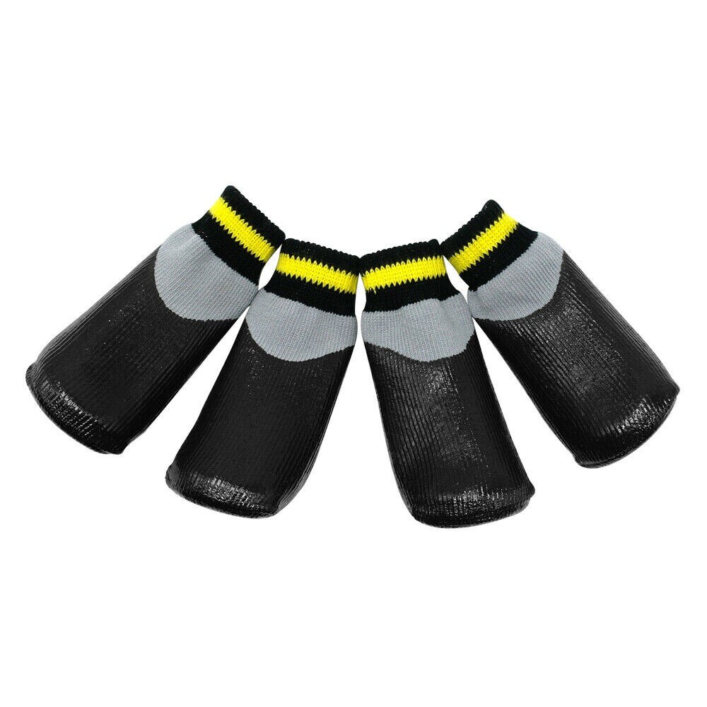 Dricar Hondenlaarzen, set van 4 schoenen voor honden, antislip, beschermende laarzen voor honden, waterdicht, voor kleine, middelgrote en grote honden (L, roze