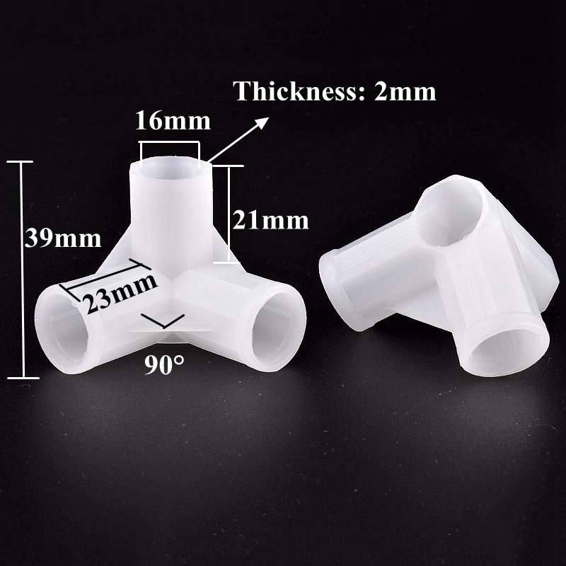 2-20Pcs Two TO Four Way Pipe Joint Plant Support Connector Wardrobe Fittings Shelf DIY Garden Plant Accessories Inner Dia 16mm: 4XL / Silver