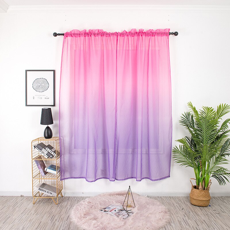 Cortinas arcoíris DE BODA modernas, cortinas de gasa opacas para balcón, sala de estar, cocina, baño, tratamientos de ventana: rose red