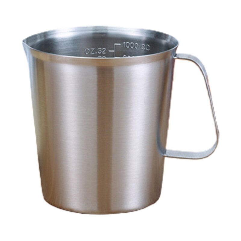 Thickened 304 Stainless Steel Measuring Cup with Scale Handle 500ml-2000ml Large Capacity Kitchen Milk Frother Cups 425C