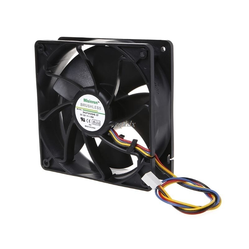 Cooling Fan 12038 12V 1.85A Dual Ball Bearing Brushless 4-Wire PWM Temperature Control Air Cooler Mining Machine