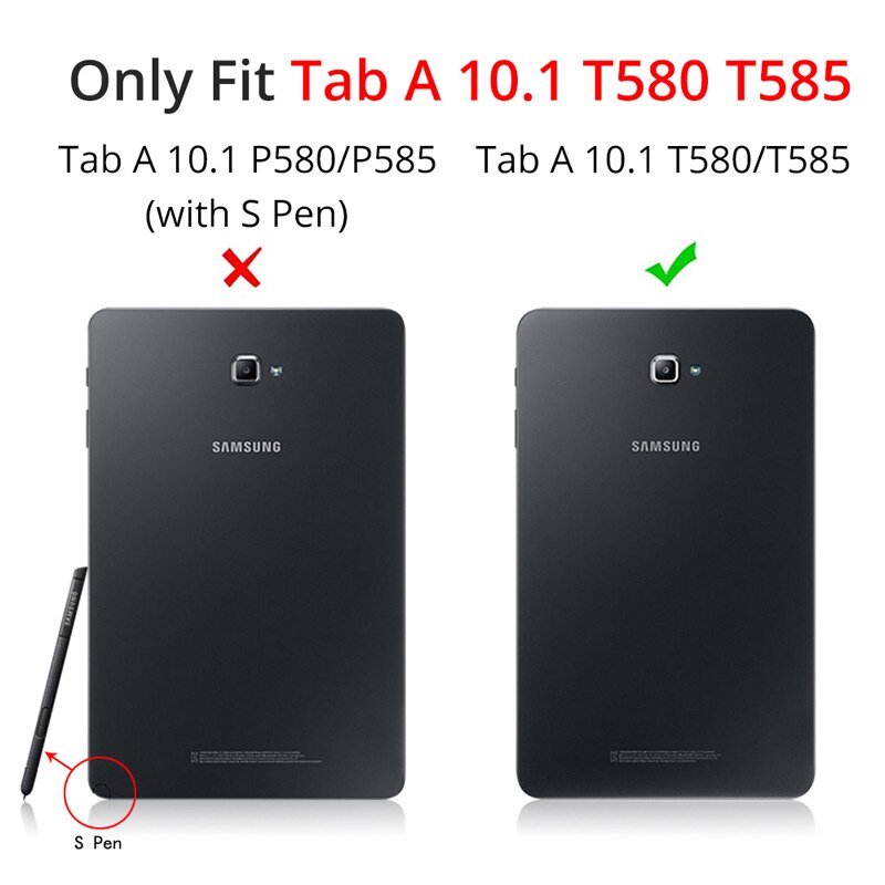 360 stopni obracanie PU skórzane etui do Samsung Galaxy Tab A 10.1 2016 T580 T585 pokrywa dla Samsung TabA 10.1 przypadku + film + długopis