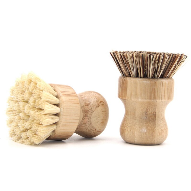 Juego de cepillo de limpieza a base de plantas hecho de bambú, Sisal, Ebow Coir para cocina, botella, Herramientas de limpieza de platos, 4 Uds.