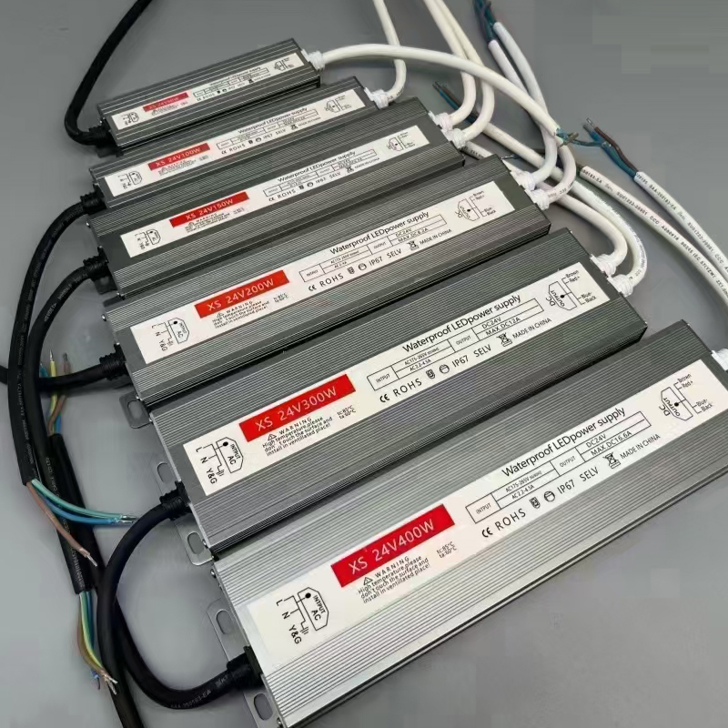 LED-Lampenbeleuchtungstransformatoren AC180-265V zu DC12V DC24V100W200W400W600W Wasserdichte IP67-Versorgungsbeleuchtung Aluminiumtransformatoren