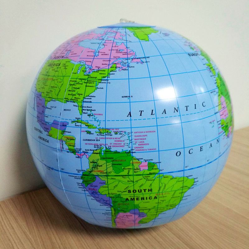 1 adet 40cm şişme dünya küre haritası topu yumuşacık oyuncaklar erken