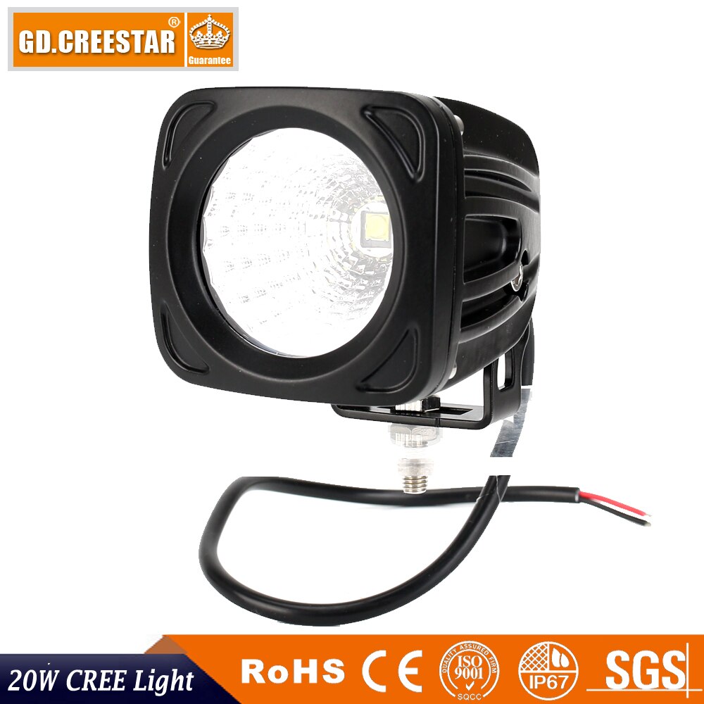 20Watts 3inch mini Square Led work lights Cob single chips 10-30VSpotlight For ATV SUV Motorcycl wrangler Camper lamp x1PC