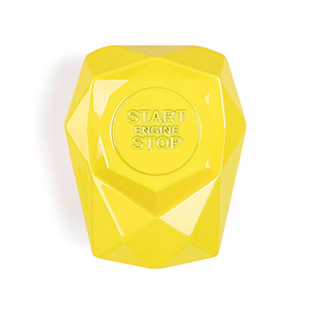 Auto Contactslot Bescherming Cover Stickers Startknop Decoratie Cap Met Deksel Keyless Knop Gemodificeerde Auto Interieur Styling: yellow
