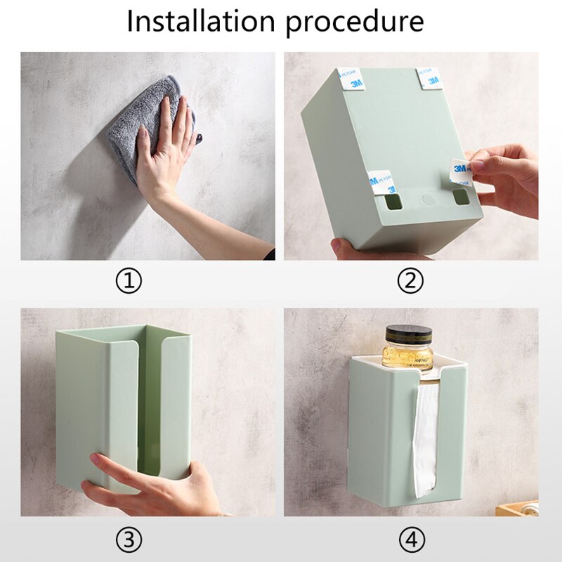 Tissue Doos Wandmontage Badkamer Toiletrolhouder Gratis Punch Woonkamer Keuken Papier Dispenser Thuis Tissue Storage Case