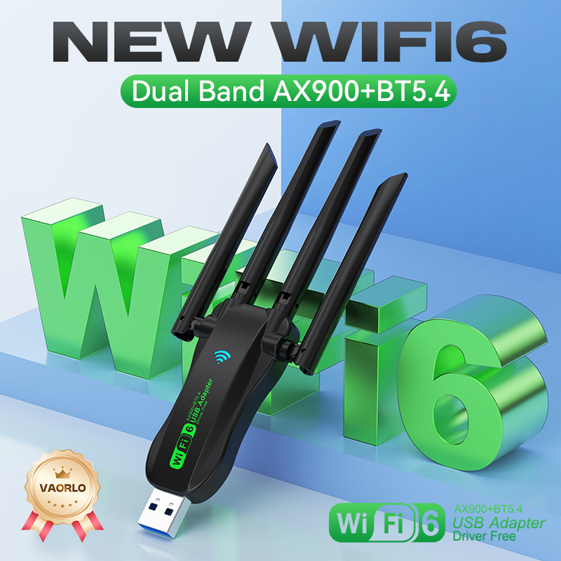 Wifi6 ax900 usb wifi bluetooth 5.4 adaptador sem fio banda dupla 2.4g + 5ghz 4 antenas 900mbps receptor de placa de rede para win 10/11
