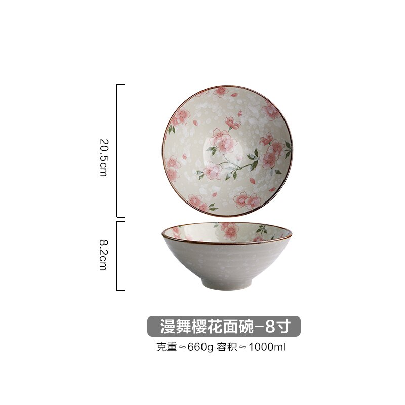 Japanse 8 Inch Creatieve Servies Commerciële Bamboe Hoed Keramische Kom, Huishoudelijke Grote Ramen, Rijst, Noedels, soepkom: D