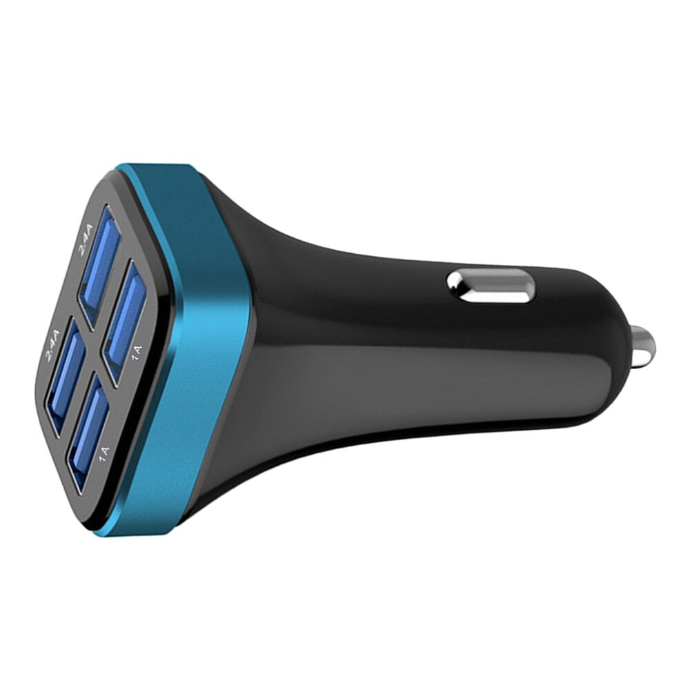 1 pc 2.4A 4 USB Ports Socket Multi Function Car Phone Charger (Black and Silver)