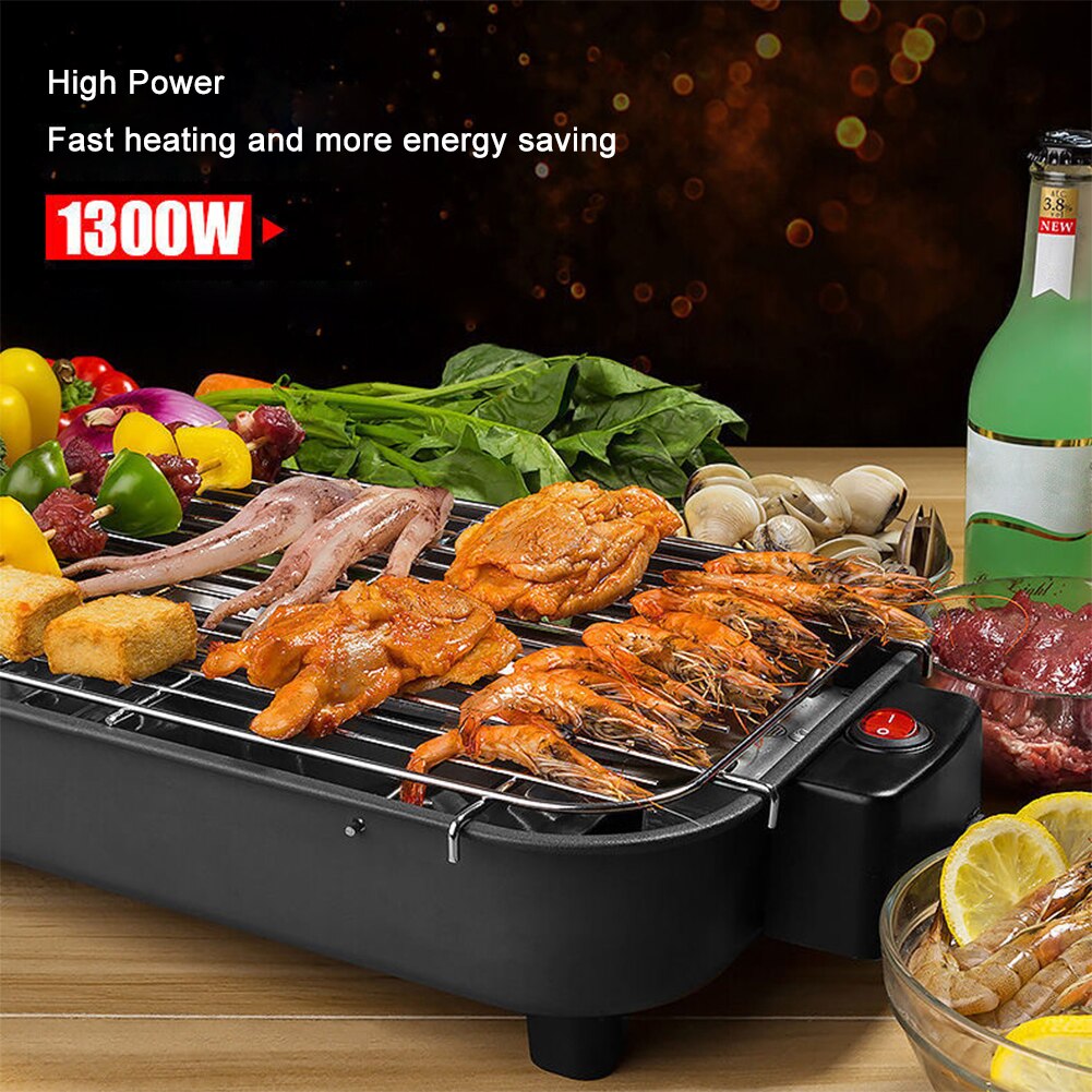 1300W Multifunction Electric Grill Household Smokeless Barbecue MachineOven Baking Pan Electric Hotplate Teppanyaki EU Plug