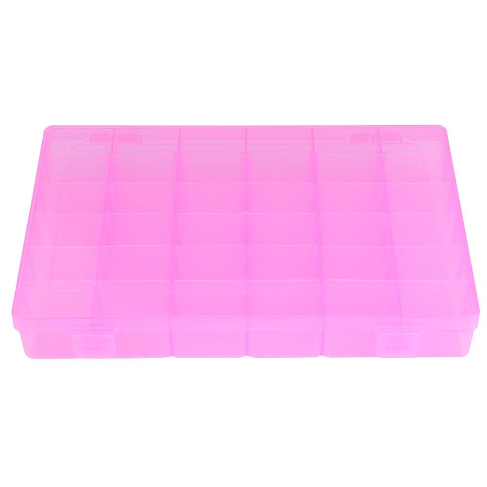 36 Grid Transparent Plastic Storage Jewelry Box Compartment Storage Detachable Electronic Rubber Accessories Beaded Storage Box: Red