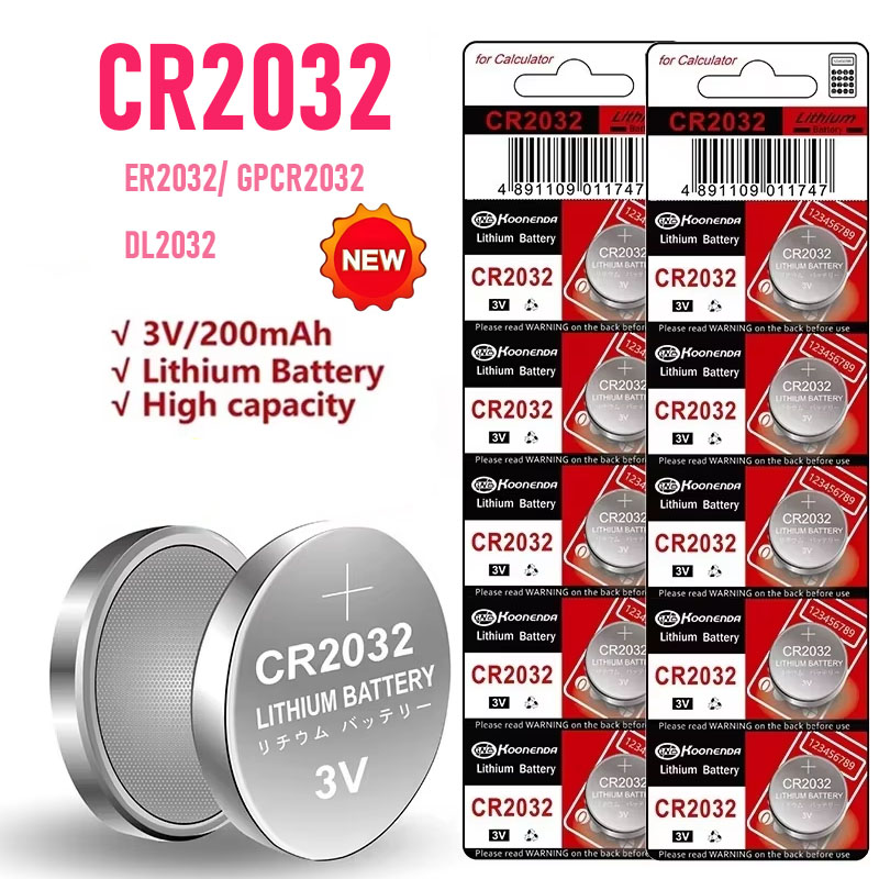 Novo 10-60 pçs cr2032 3v bateria de lítio cr 2032 botão bateria para relógio brinquedo calculadora carro botão controle remoto célula tipo moeda