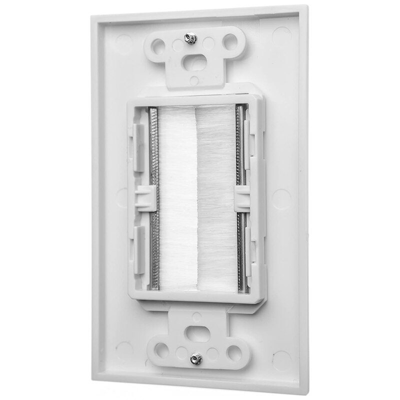 Brush Wall Plate,Decora Style, Cable Pass Through Insert For Wires, Single Gang Cable Access Strap,Wall Socke