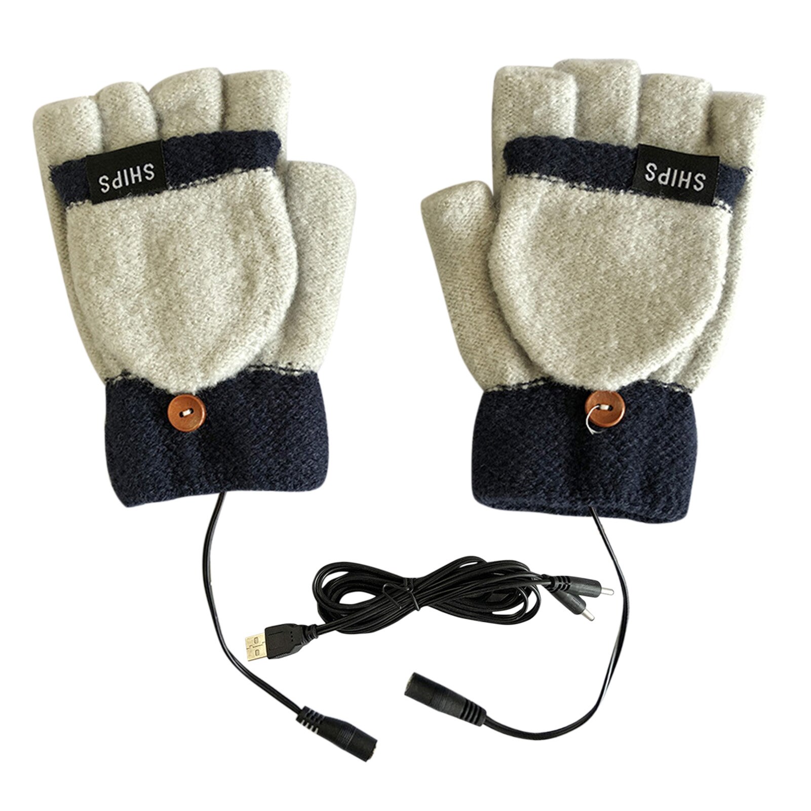 Usb Elektrische Verwarming Handschoenen Half-Vinger Handschoenen Met Vinger Babybedjes Wasbaar Indoor Outdoor Warme Handschoenen Enkelzijdig Verwarming mitten: F