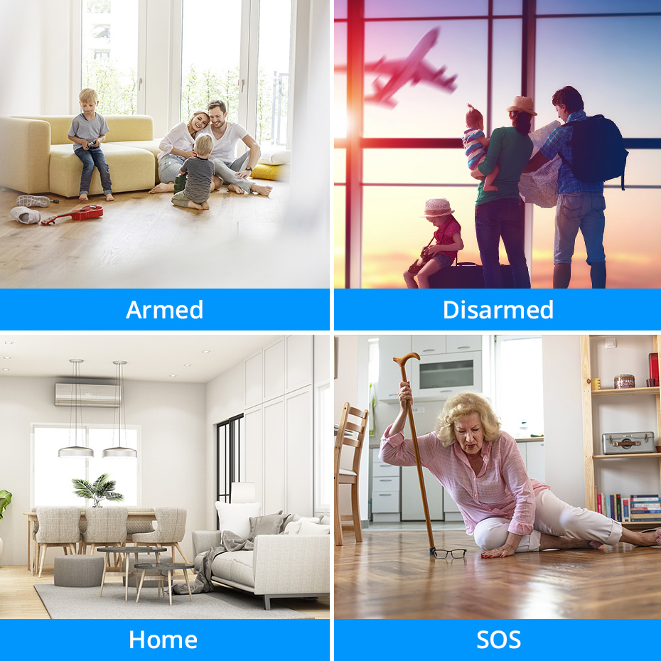KERUI Tuya Smart WIFI Security Alarm System Kit 110dB Wireless Loud Indoor/Outdoor Siren Horn Home Burglar Motion Door Sensor