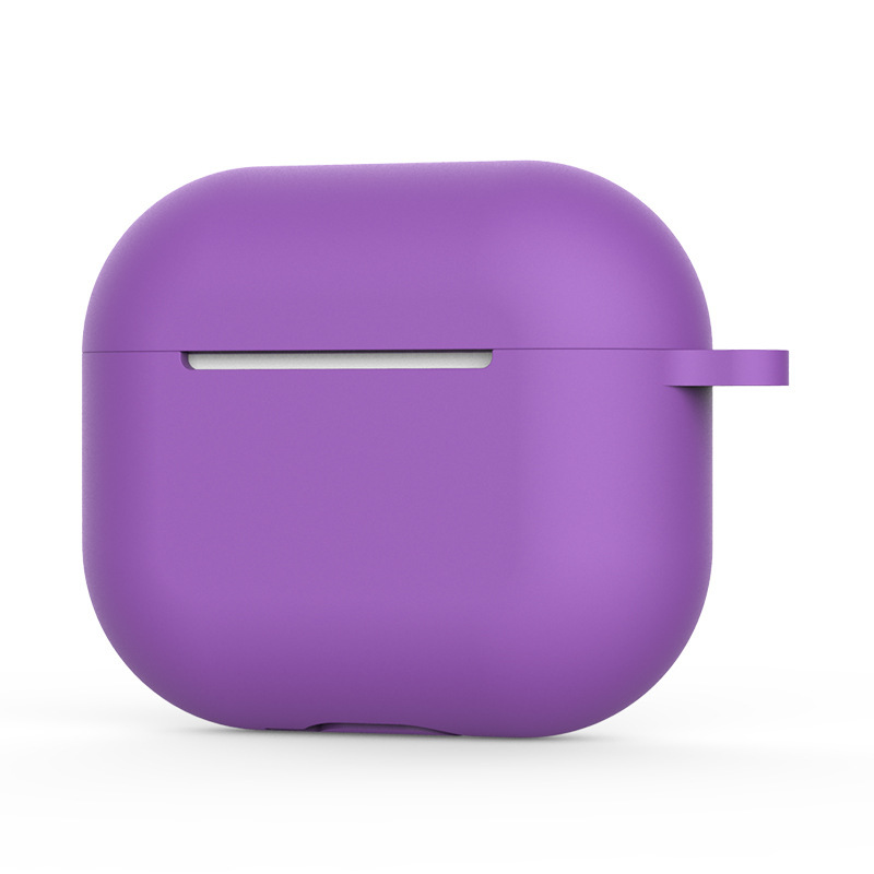 Soft Silicone Case For Apple AirPods 3 Case headphone accessories wireless Bluetooth headset cover with hook hole for airpods 3: Claret